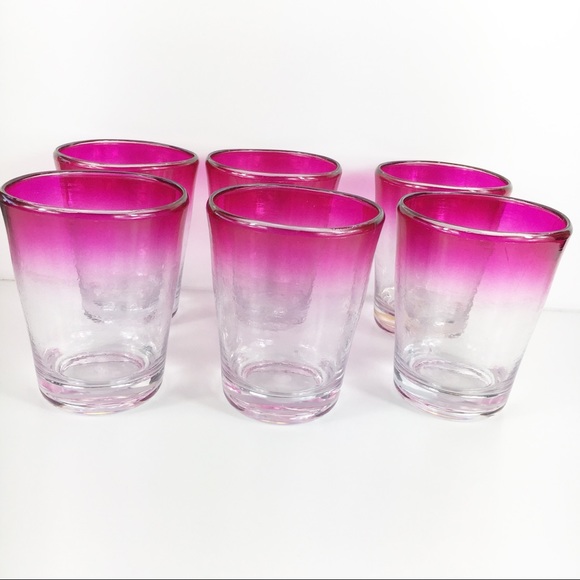 Other - Outdoor Pink Ombré Tumbler Set of 6 Plastic Cups